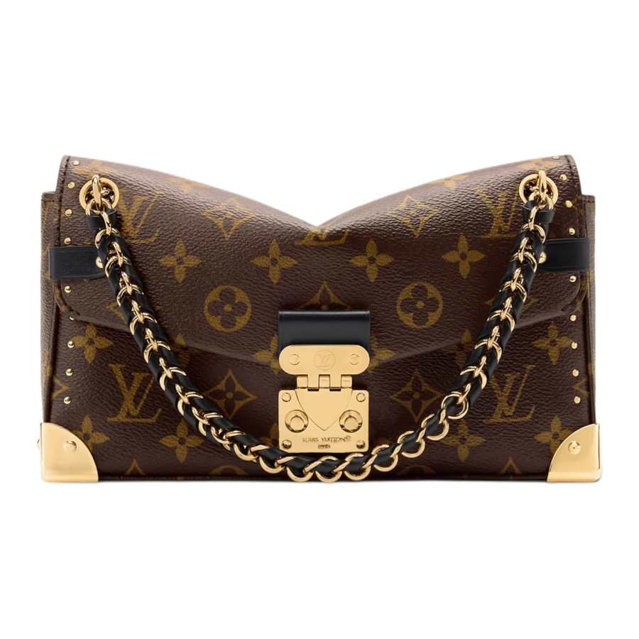 LOUIS VUITTON Monogram Coated Canvas Shoulder Bag, Crossbody Bag, Handbag Women's Brown