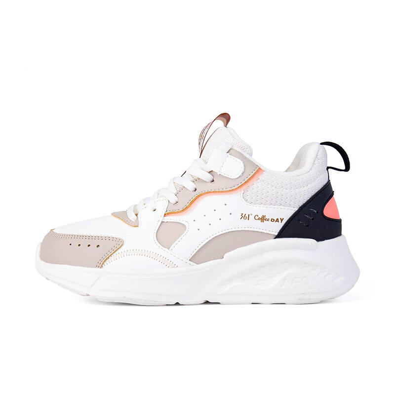 361° Cushioning Slip Resistant Abrasion Resistant Thermal Mid top Casual Running Shoes Women's White Gray
