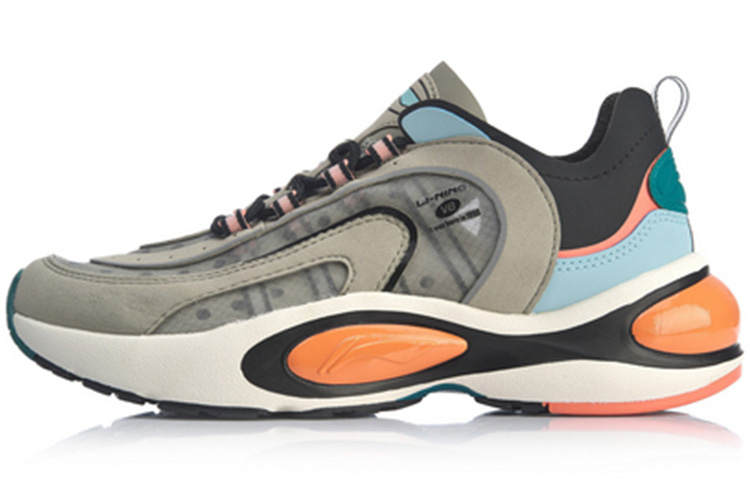 Li-Ning Li Ning V8 Slip Resistant Abrasion Resistant Low top Running Shoes Women's Camel Gray