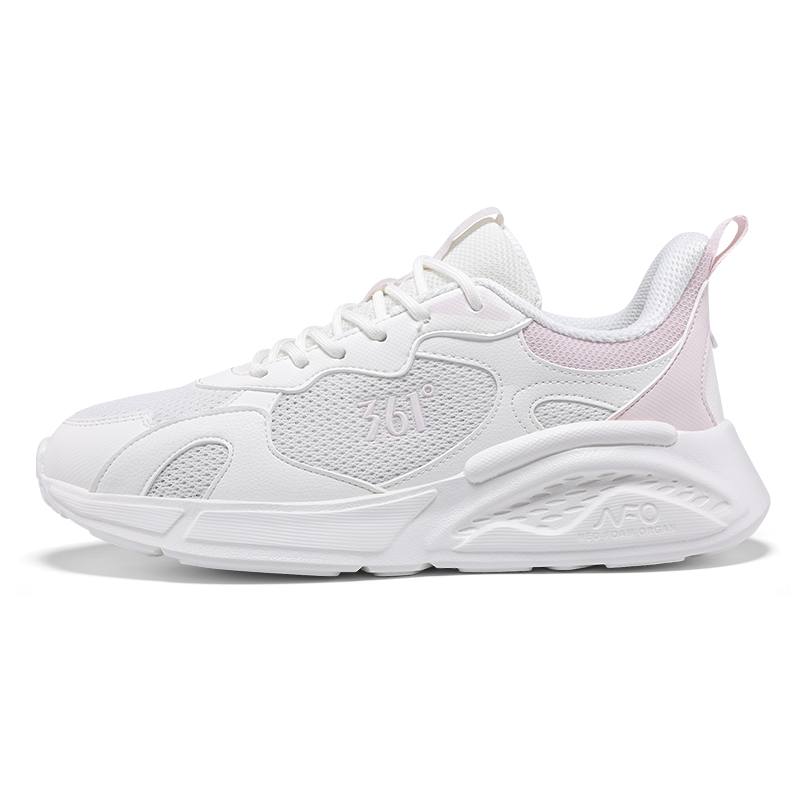 361° Slip Resistant And Breathable Low top Sprint Running Shoes Women's White Pink