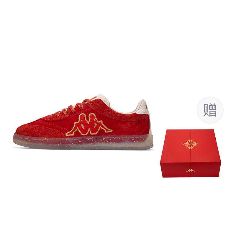 Kappa Tifo Slip Resistant Abrasion Resistant Low top Skateboard Shoes Unisex China Red/Birch White