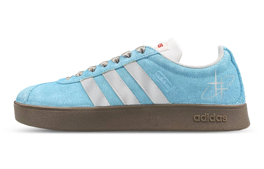 Adidas Adidas VL COURT 2.0 Cushioning, Wear Resistant Low top Skateboard Shoes Unisex Blue Silver