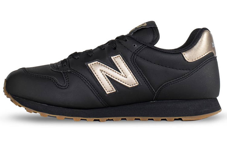 New Balance New Balance NB 500 Cushioning Slip Resistant Abrasion Resistant Breathable Low top Running Shoes Women's Black Gold