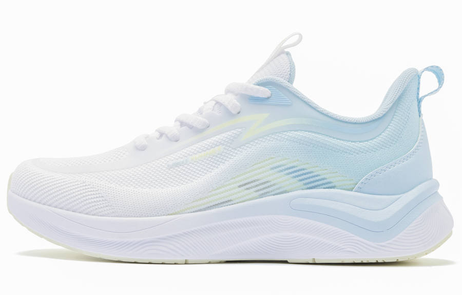 QIAODAN Cloud Step Comfortable Low top Super Light Q COZY SOFT Sprint Running Shoes Women's White Blue