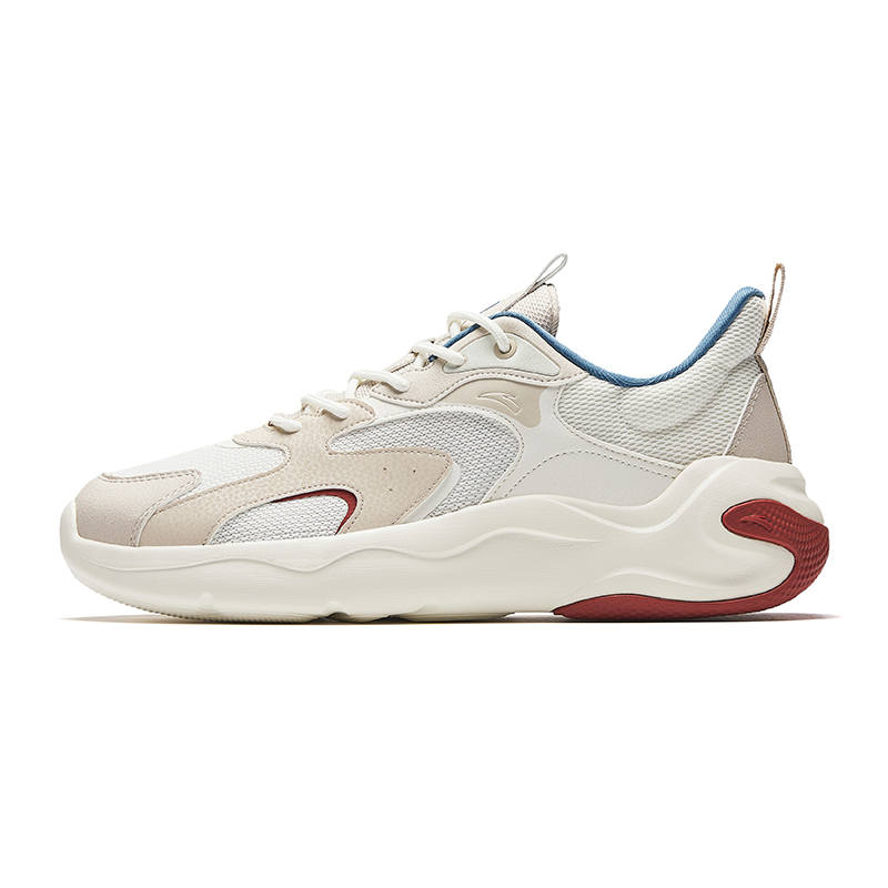 ANTA SUPERSTORE CHAOJIANTA Slip Resistant Abrasion Resistant Low top Chunky Sneakers Men's White Beige