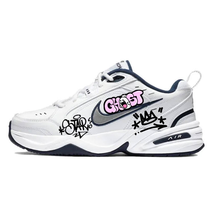 Nike Nike Air Monarch 4 Slip Resistant, Abrasion Resistant, Height Increasing Low top Chunky Sneakers Unisex White