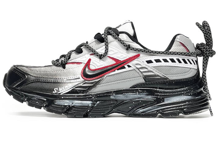 Nike Nike Initiator Cow Split Leather Cushioning Low top Running Shoes Men's Black Gray Red