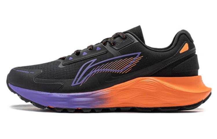 Li-Ning Li Ning Yufeng Cushioning Slip Resistant Abrasion Resistant Low top Running Shoes Men's Black Orange Purple