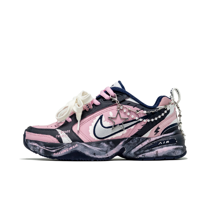 Nike Nike Air Monarch 4 P.M.S Enchanting Villain Slip Resistant Slip Resistant Low top Chunky Sneakers Unisex Pink Black