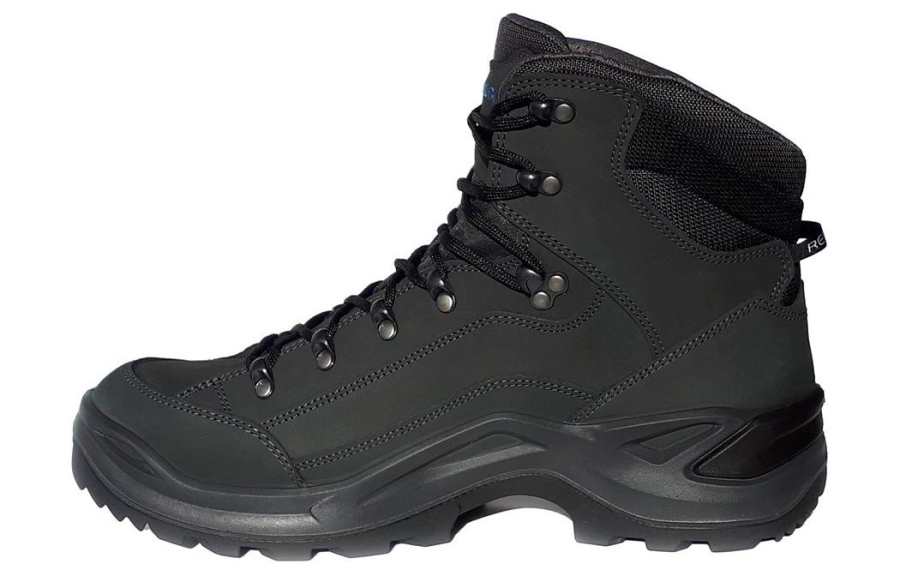 Lowa Renagade GTX Cushioning Slip Resistant Breathable High top Outdoor Shoes Men's Anthracite Steel Blue