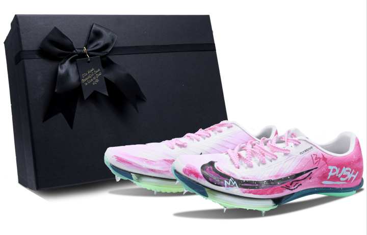 Nike Nike Maxfly 2 Cushioning Slip Resistant Abrasion Resistant Rebound Low top Air Zoom Running Shoes Men's Pink