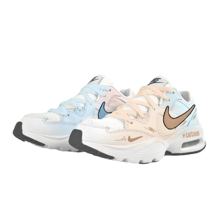 Nike Nike Air Max Fusion Abrasion Resistant Slip Resistant Low top Air Cushion Running Shoes Women's Yellow Brown Blue