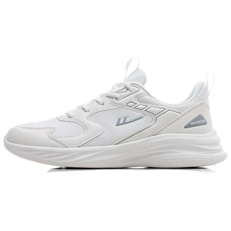 Warrior Slip Resistant, Abrasion Resistant, Height Increasing Low top Casual Running Shoes Unisex White