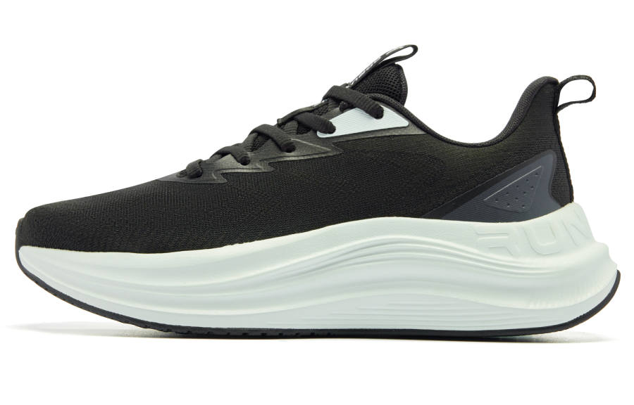 QIAODAN Cushioning Slip Resistant Abrasion Resistant Low top Sprint City Commuting Running Shoes Women's Black Cyan