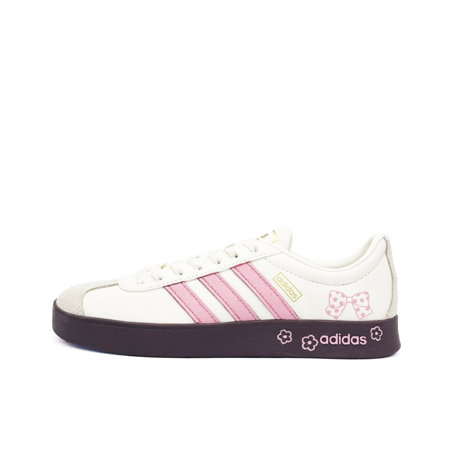 Adidas Adidas VL COURT 2.0 Classic Pink Ribbon Abrasion Resistant Low top German Army Trainers Unisex Pink White