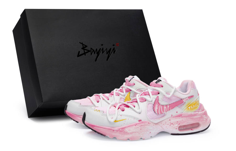 Nike Nike Air Max Fusion Cushioning Slip Resistant Low top Y2k Retro Running Shoes Women's White Rose Red Yellow