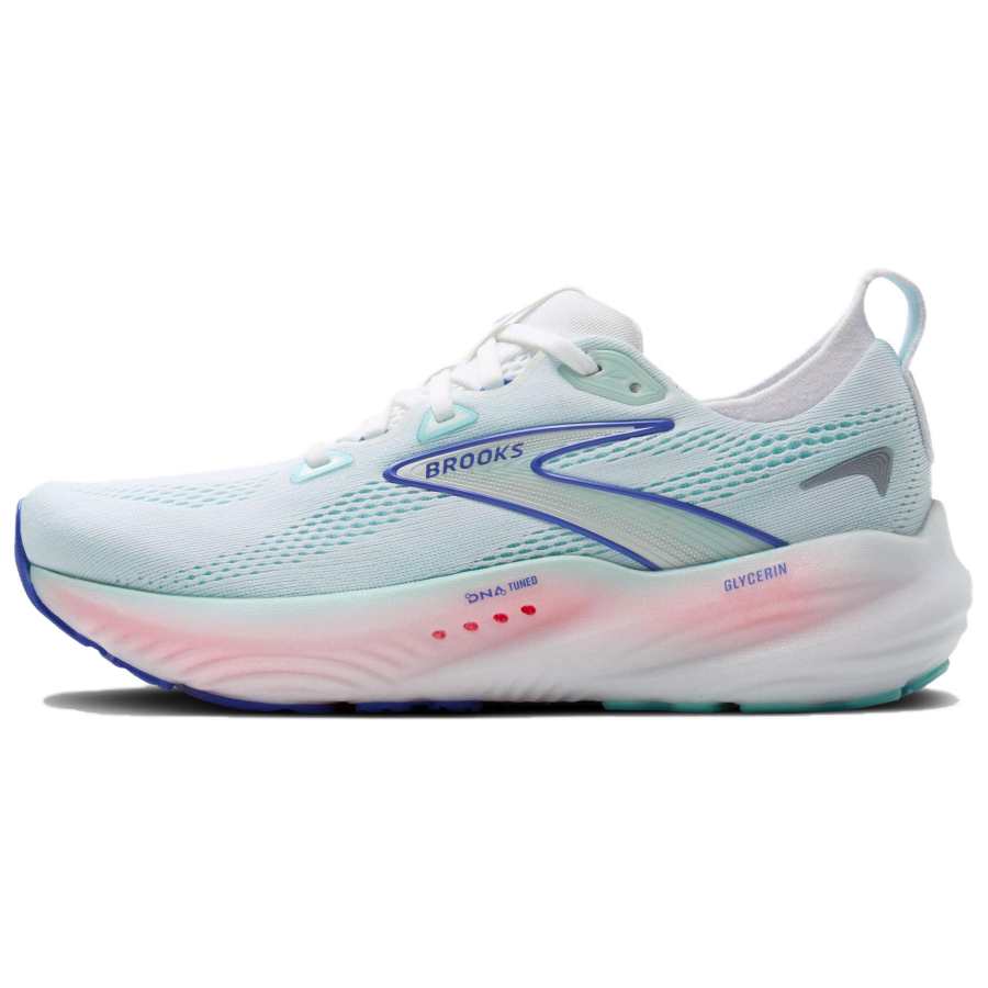 Brooks Glycerin 22 Low top Casual Marathon Long Distance Running Shoes Women's White Blue