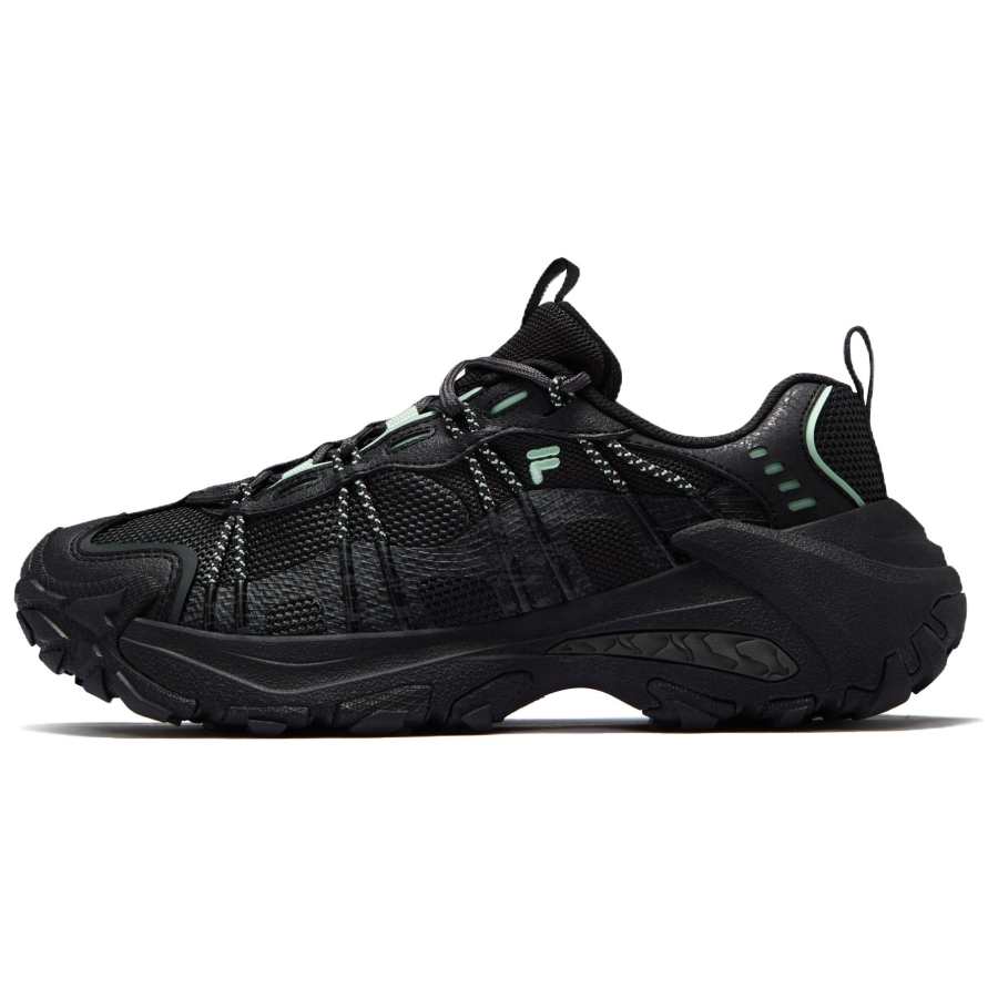 FILA FUSION EXOCET II Mountains Shoe 2 Height Increasing Low top Chunky Sneakers Women's Obsidian Black