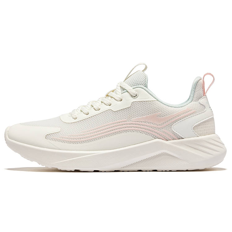Erke Cloud Journey Comfortable And Breathable Cushioning Rebound Low top Running Shoes Women's Ivory White Powder