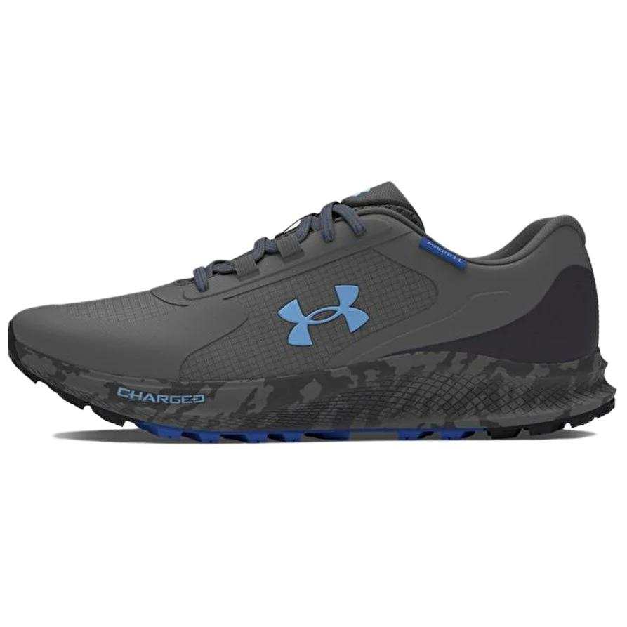 Under Armour Charged Bandit Trail 3 Abrasion Resistant Low top Running Shoes Men's Gray Blue