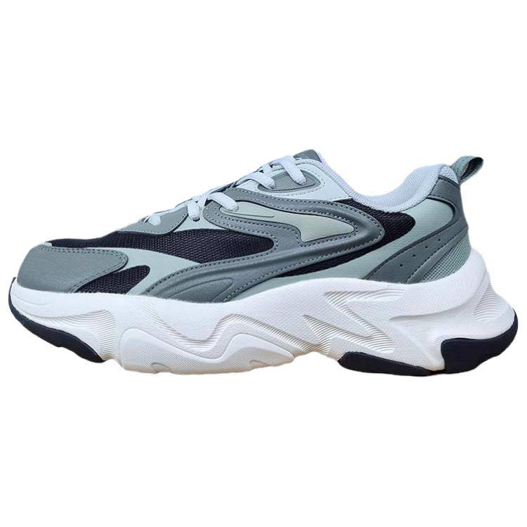 Erke Breathable Lightweight Breathable And Lightweight Low top Casual Running Shoes Men's Jet Black Gray Stone Green