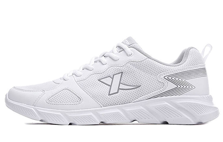 XTEP Synthetic Leather Breathable Abrasion Resistant Slip Resistant Low top Running Shoes Men's White Gray