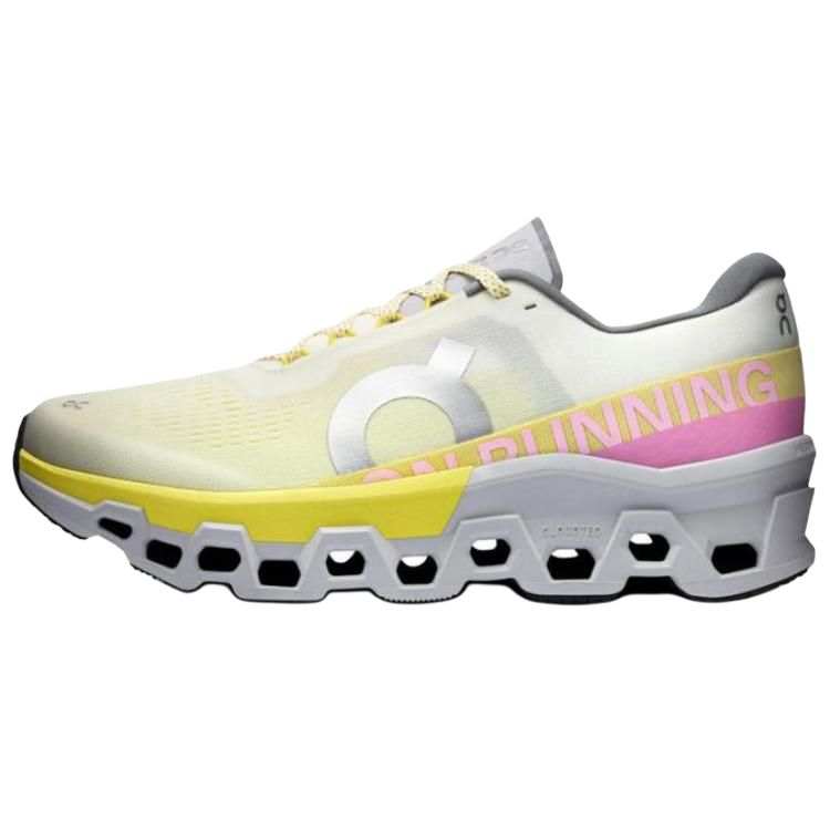 On On Cloudmonster 2 Running Shoes Men's Beige Yellow Pink