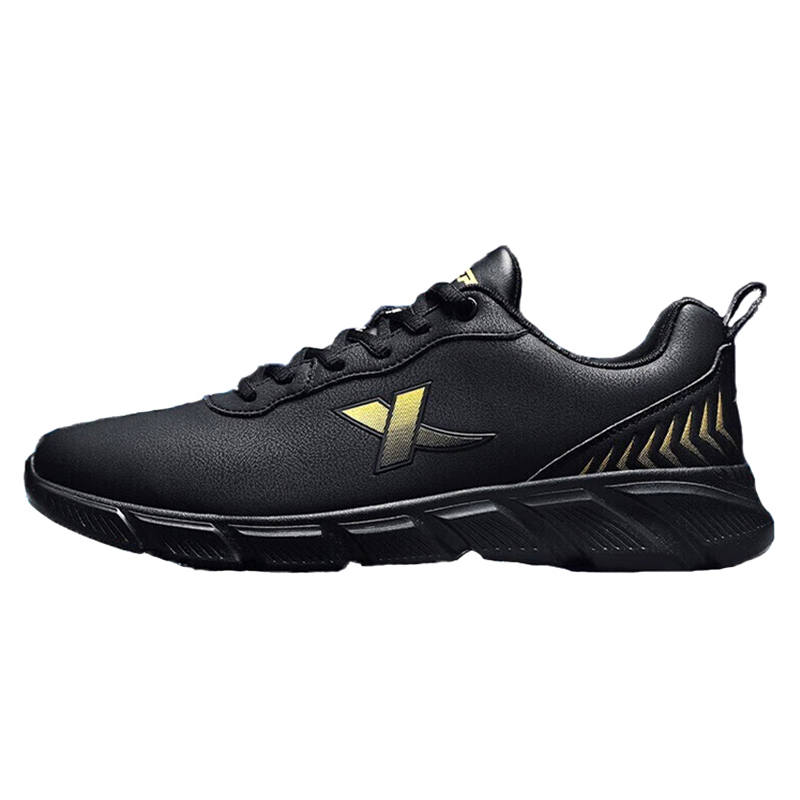 XTEP Wear resistant And Waterproof Low top Casual Running Shoes Men's Black Gold