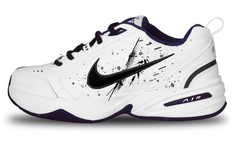 Nike Nike Air Monarch 4 Bamboo Growth Wild Slip Resistant Abrasion Resistant Low top Chunky Sneakers Unisex Black White
