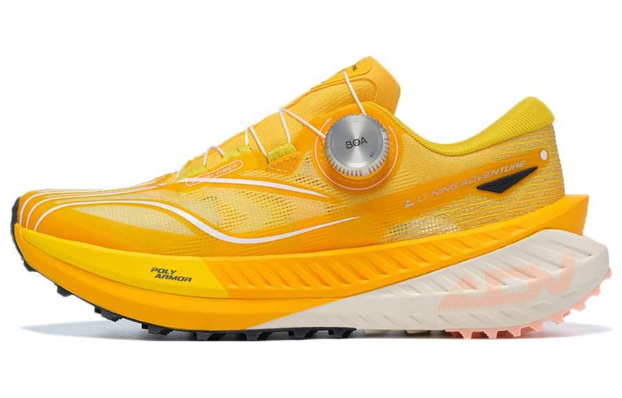 Li-Ning Li Ning Fabric Cushioning Slip Resistant Low top Running Shoes Women's Chromium Gold