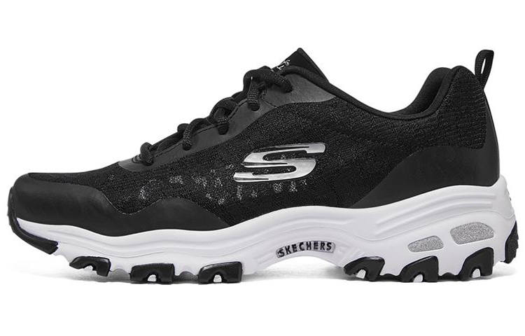 Skechers D'Lites 1.0 Low Dad Shoes Gs Black/White Women's