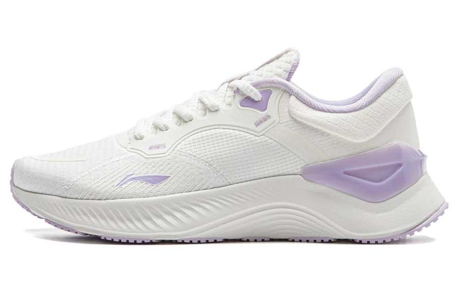 Li-Ning Li Ning YueYing Element Textile, TPU Slip Resistant Low top Running Shoes Women's White Purple