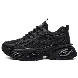 JEEP SPIRIT Summer Mesh Black Armor Eye Of Demon Collection Low top Chunky Sneakers Men's Magic Power Black