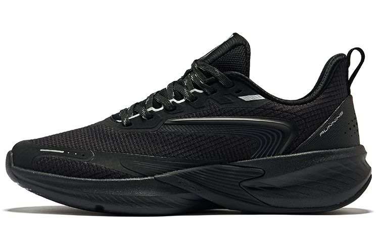 Erke Cushioning Breathable Cushioning Breathable Low top Running Shoes Women's Jet Black