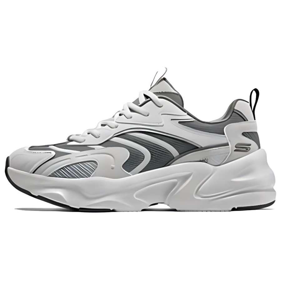 Skechers BOBS BAMINA 2 Synthetic Leather, Textile Low top Chunky Sneakers Men's White Gray