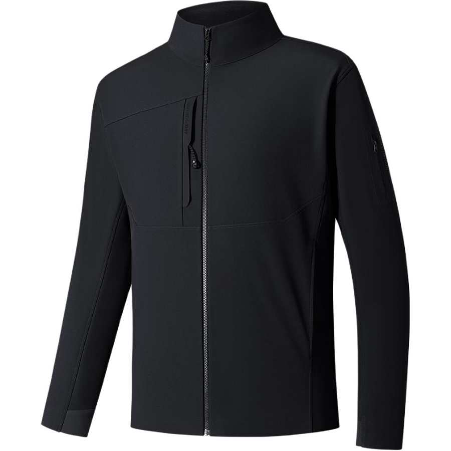 ANTA ANTA Jackets Men's Black Stand Collar Thickened Soft Shell