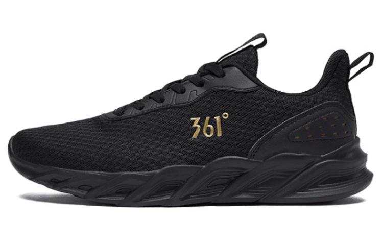 361° Cushioning Abrasion Resistant Cushioning, Wear Resistant Low top Running Shoes Men's Obsidian Black Crown Gold
