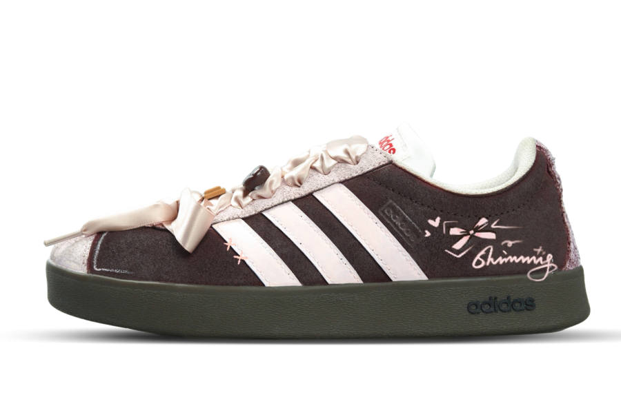 Adidas Adidas VL COURT 2.0 Vintage Garden German Army Trainers Unisex Pink Brown