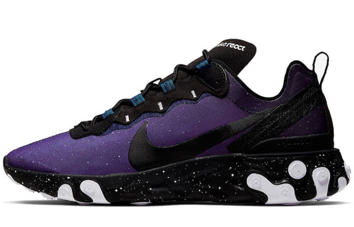 Nike Nike React Element 55 Slip Resistant Lightweight Non slip Lightweight Low top Running Shoes Men's Purple Blue