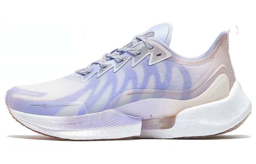 XTEP To Light Pro Running Shoes Women's Low Top Snow Blue Purple/Pure Pink/New White