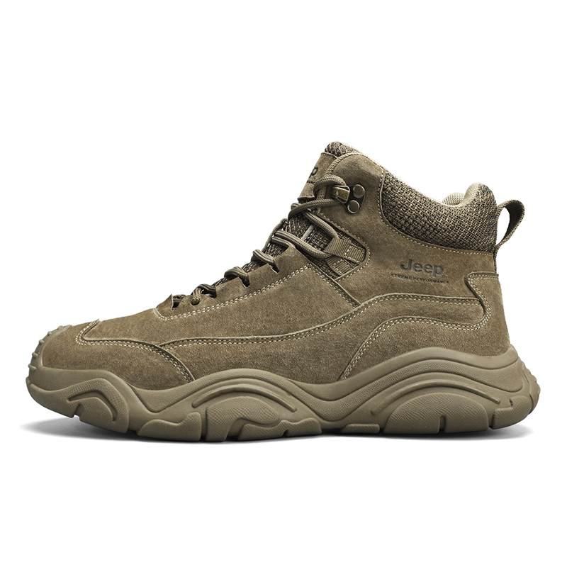 Jeep Abrasion Resistant Breathable Lightweight Height Increasing Mid top Outdoor Shoes Men's