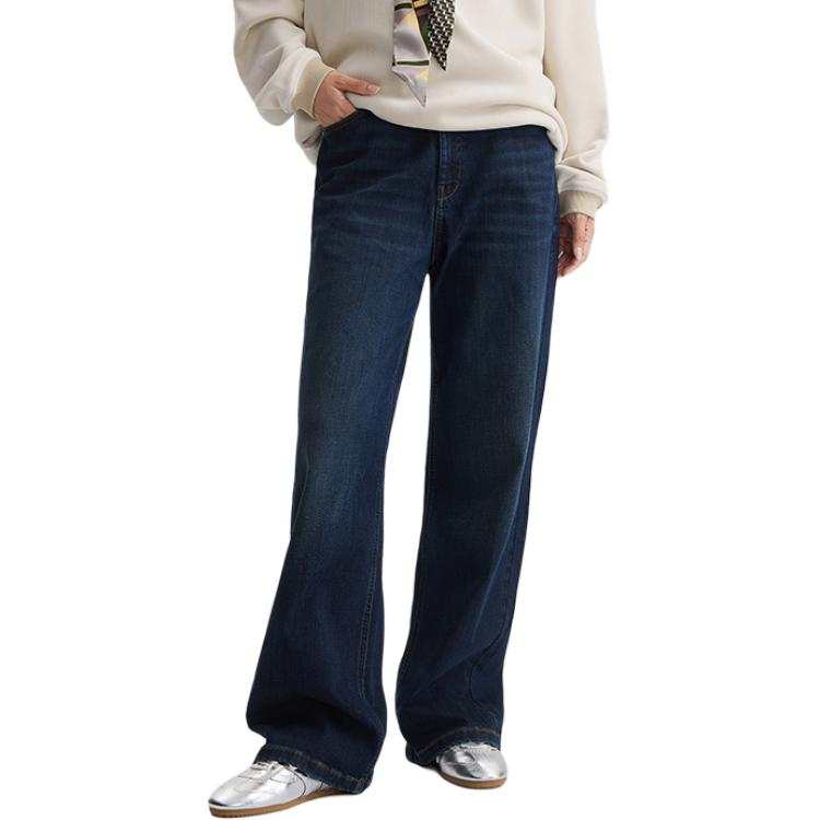 Lee Jeans Women's Dark Blue Moderate Wide Leg Pants