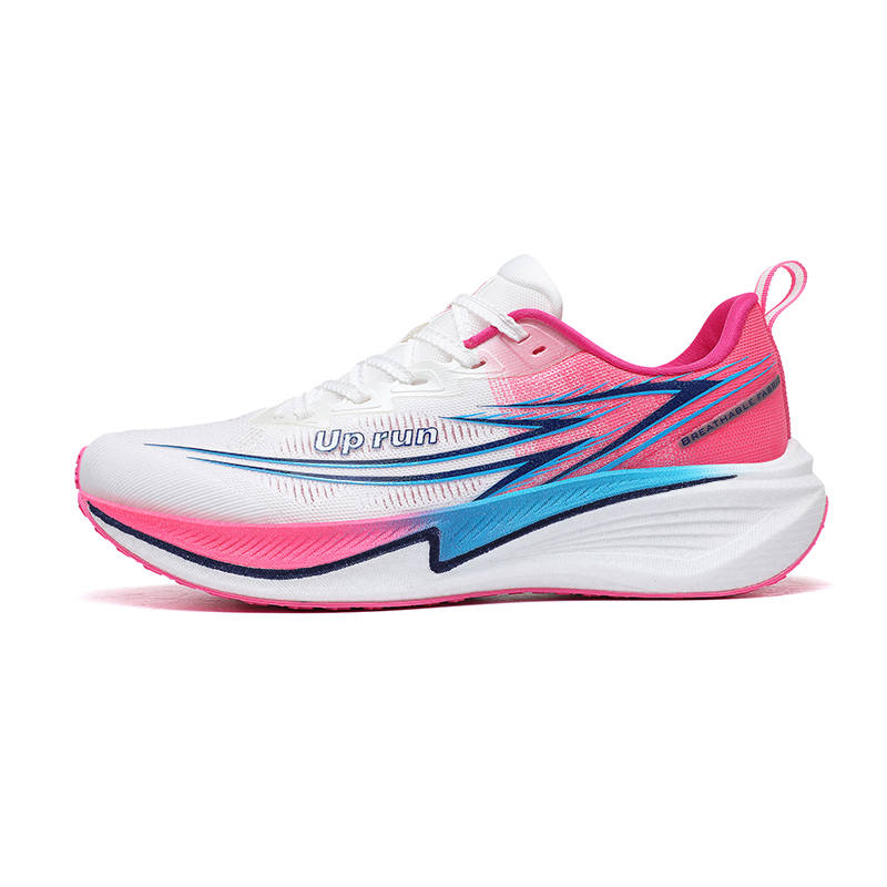 Up Run Running Shoes Unisex White Pearl Rose Red