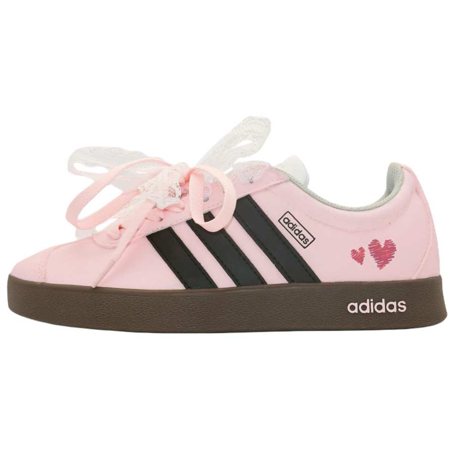 Adidas Adidas VL COURT 2.0 Love Letter Abrasion Resistant Low top German Army Trainers Women's Pink