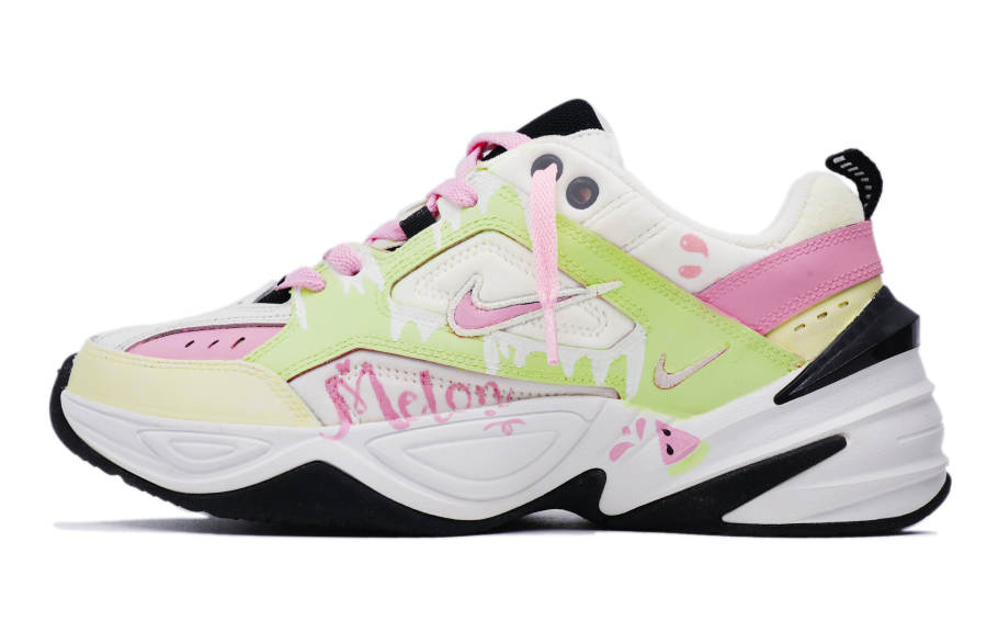 Nike Nike M2K Tekno Slip Resistant Abrasion Resistant Low top Chunky Sneakers Women's Pink Green