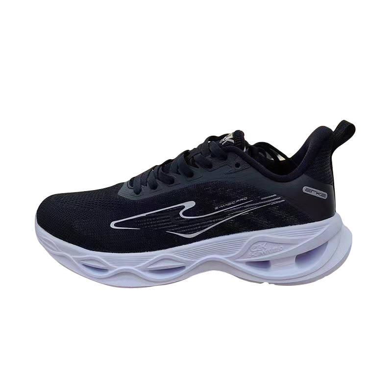 Erke Cushioning Breathable Lightweight Low top Running Shoes Women's Jet Black Purple