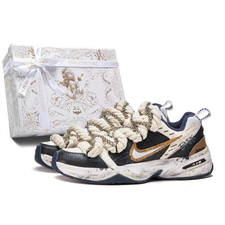 Nike Nike Air Monarch 4 Slip Resistant Slip Resistant Low top Y2K Vintage Chunky Sneakers Unisex Beige White Black