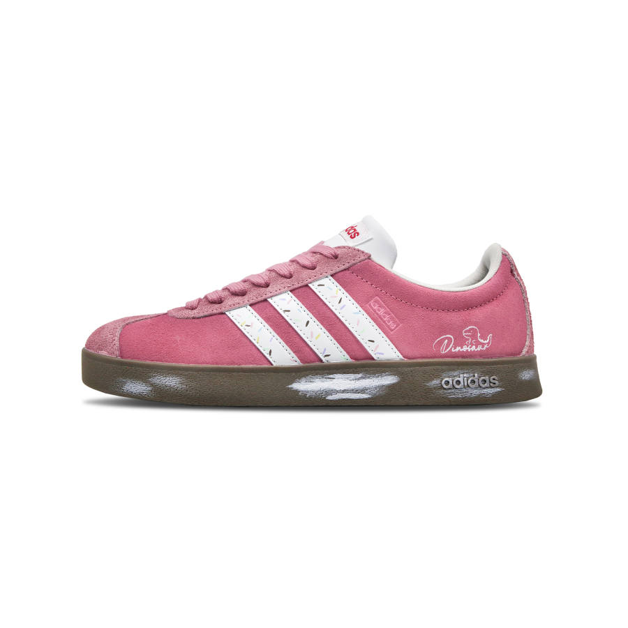 Adidas Adidas VL COURT 2.0 'Dino Candyland' Slip Resistant Abrasion Resistant Low top Skateboard Shoes Unisex Pink White