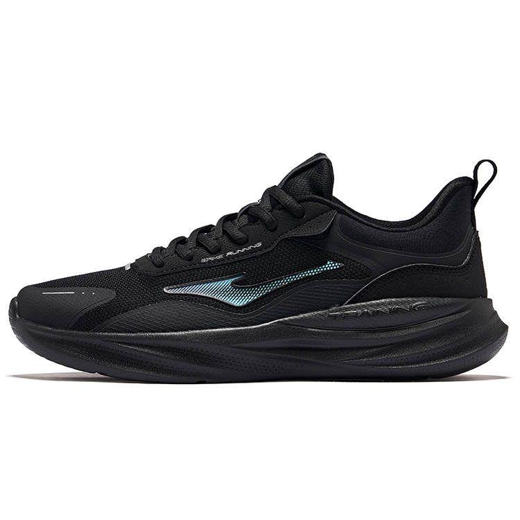 Erke Cushioning Lightweight Rebound Low top Casual Running Shoes Men's Jet Black