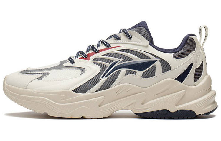 Li-Ning Li Ning Qixing Trendy Textile, Synthetic Leather Cushioning Slip Resistant Abrasion Resistant Rebound Low top